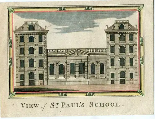 View Of St.Paul's School Gravierkunst Po T.White IN / Auf / Im 1770