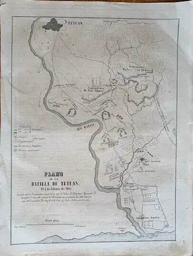 Plan von Der Schlacht De Tetuan Gravierkunst De 1860