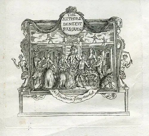 Six Tickets Of Theatre Royal Scenes Gravierkunst Auf Baustelle De Hogarth 1790