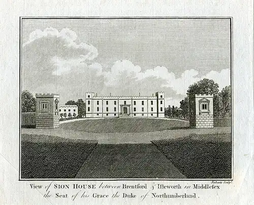 View Of Sion House Between Brentford& Heworth Gravierkunst Bei Roberts