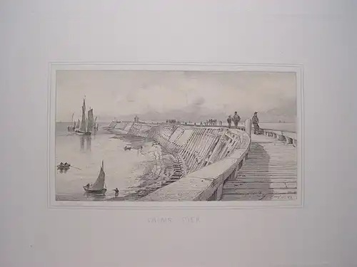 France.« Calais Pier » Dessin Charles George Lewis. Gravur Edward William Coke