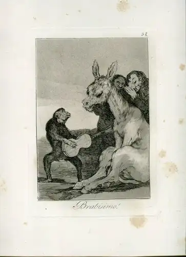 Brabisimo, Gravierkunst Nr 38 Original De Goya 5ª Ausgabe (1881-1886)