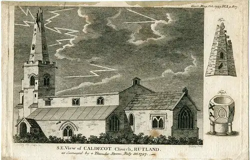 S. E. View Of Caldecot Church, Tutland Gravierkunst Bei J. Cavy De Ein Muster J.