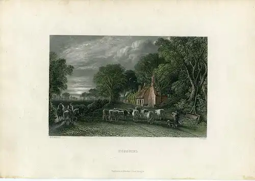 Mossgiel Etching By R. Sands IN / Auf / Im 1840 De Einer Baustelle De D. O. Hill