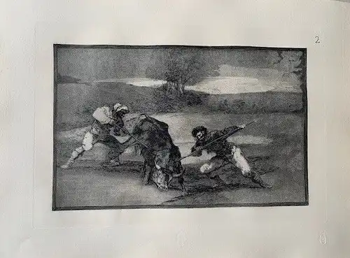Francisco De Goya. Anderen Modo Jagen Auf Pie. Gravierkunst Nr 2 La Stierkampf