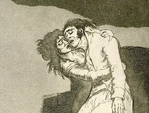 Der Liebe Und La Muerte, Gravierkunst Nr 10 Original De Goya 5ª Ausgabe (
