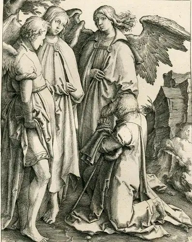 Abraham Und Die Drei Engel Heliograbado Bei Amand Durand Kopie De Lucas Van Leyd