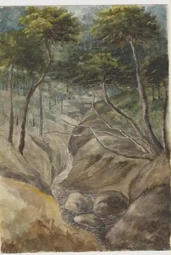 Landschaft Aquarell Gabelschlüssel