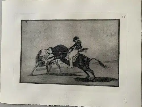 Gravierkunst Nr 24 von Der Stierkampf De Goya. Elbe Ceballos Montiert Auf Andere