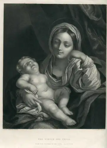 «The Virgin And Child » Gravierkunst Bei J.Tourny Auf Malerei De Carlo Maratti