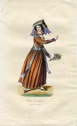 Junge De Nettuno, Südstaaten Römer, Gravierkunst Xilográfico 1844