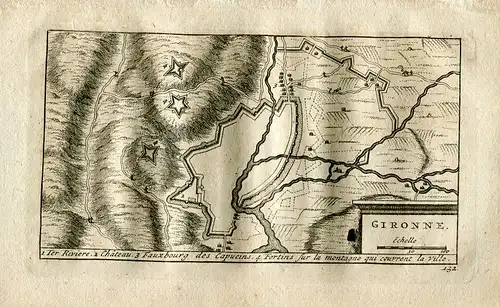 Plan De Gerona IN / Auf / Im Der Jh Xviii. Gravierkunst Bei Pieter Van Aa 1715