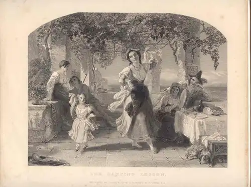 «The Dancing Lesson » Engraved By J.Outrim From Auf Painting Of T. Uwins