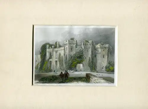 Ragland Castle Gravierkunst Bei W.Radcliffe De Einer Baustelle De David Cox