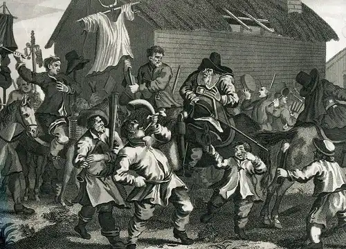 Hudibras Encounters The Skimmington Gravur By William Hogarth