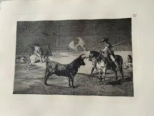 Gravierkunst Nr 27 von Der Stierkampf De Goya. C'Elebre Fernando Toro, Barbilar