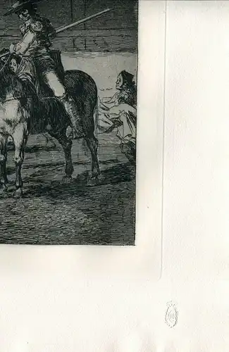 Gravierkunst Nr 27 von Der Stierkampf De Goya. C'Elebre Fernando Toro, Barbilar