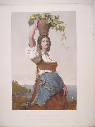 Italia.« The Grape-Gatherer Of Capri » Incisione Pierre Metzmacher (Gravur)