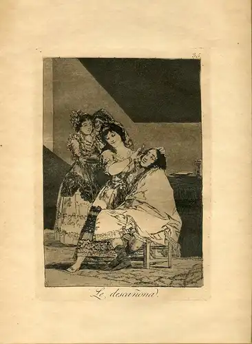 Goya «Le Descañona» Gravierkunst (Etching, Gravur) Orig Nr 35 Launen (Caprices