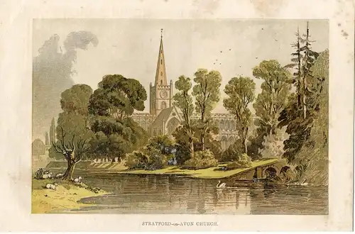 Stratford On Avon Church Lithographie