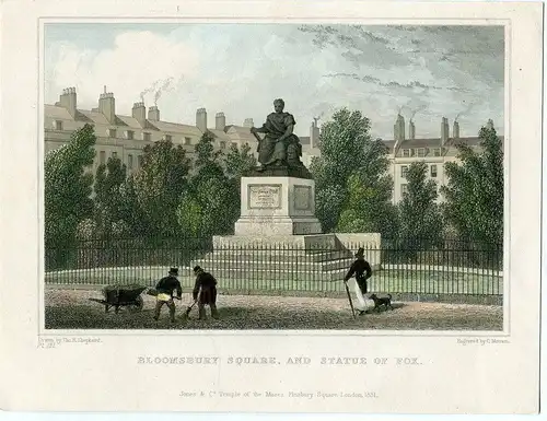 Bloomsbury-L Square And Statue Of Fox Gravierkunst Bei C.Motram