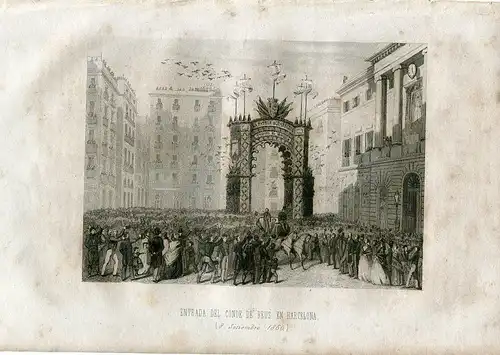 Eingang Von Graf De Reus IN / Auf / Im Barcelona 1860 Gravierkunst