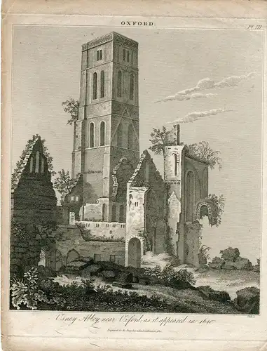 Osney Abbey Near Oxford As It Erschienen IN 1640 'Gravierkunst Bei Dale IN 1820
