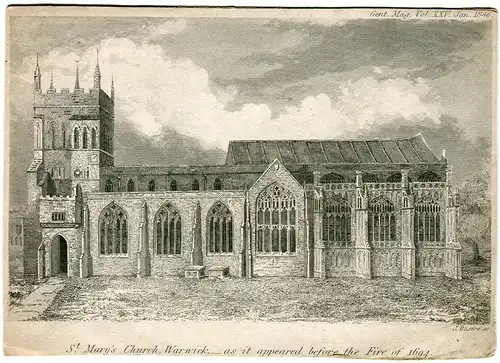 St.Mary Er Church, Warwick As It Erschienen Before The Fire Of 1694
