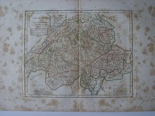 « Les Suisses Et Les Graubünden » Paar Robert De Vaugondy-Delamarché 1800