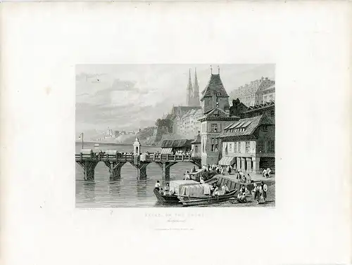 Suiza. Basel On The Rhine Gravierkunst Bei J.Sands De Ein Muster De Samuel Prout