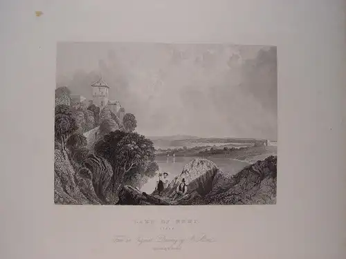 Italia.« Lake Of Nemi » Disegno J.Allen. Incisione W.Hensahall. (Gravur)