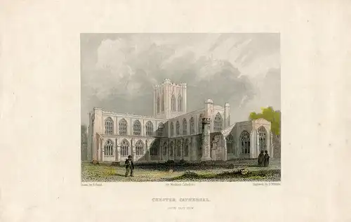 Inglaterra. «Chester Cathedral» Gravierkunst Bei B.Wilkie Auf Werk De B. Baud