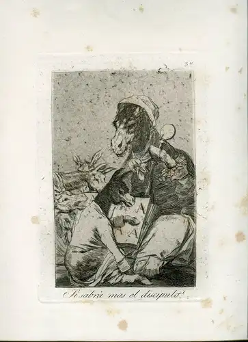 Si Sabrá Mas Der Grundschül, Gravierkunst Nr 37 Original De Goya 5ª Ausgabe (