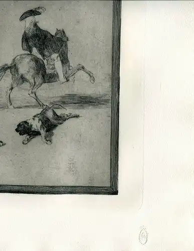 Gravierkunst Nr 25 von Der Stierkampf De Goya. Echan Hunde Al Toro