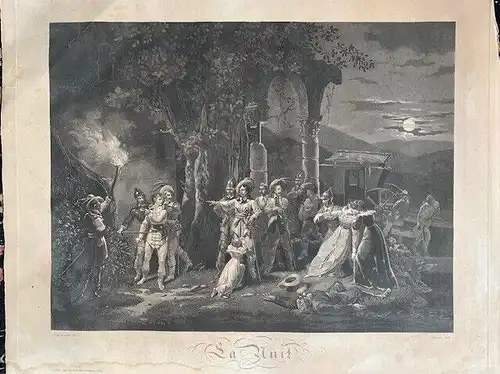 La Nuit Gravierkunst Jh. Bei Debucourt De Einer Baustelle De Hyppolite Lecomte