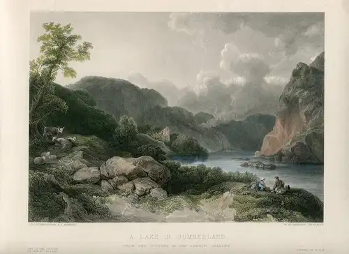 Inglaterra. Auf Lake IN Cumberland Gravierkunst Bei W.Richardson, 1840