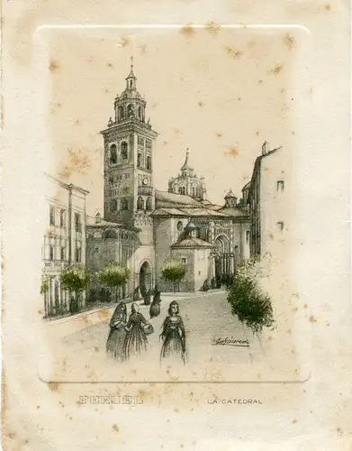 La Cathedral De Teruel Gravierkunst
