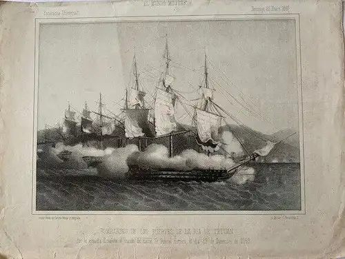 Bomber De Die Starken von Der Ria De Tetuan Lithographie Pedro Perez De Castro