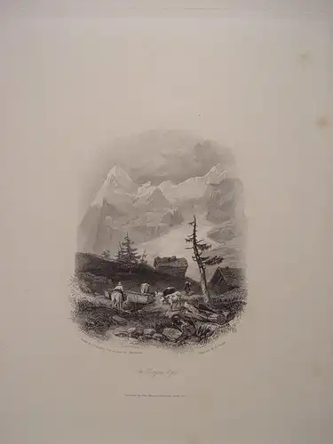 Suiza.« The Wengen Alps » Handzeichnung J Duffield Harding (1798-1863) Je CM CJ