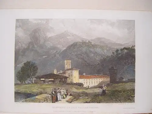 Italia.« Kloster Of The Vallandrosa » Disegno J.D.Hardings. Incisione J.