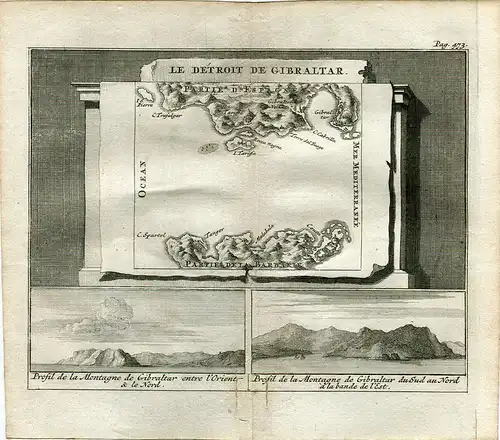 Der Schmale De Gibraltar IN / Auf / Im Jh Xviii. Gravierkunst Pieter Van Aa,1707
