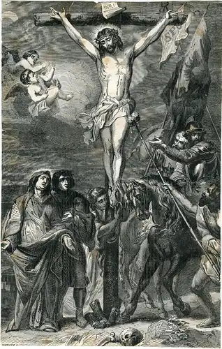 Crucifixión. Gravierkunst Kopie De Einer Baustelle De Van Dyck