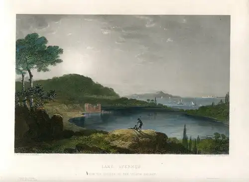 Italia. Pozzuoli.« Lake Avernus » Incisione J.C.Bentley Auf Werk De R. Wilson