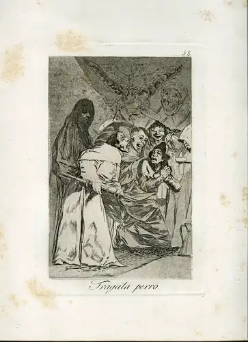 Trágala Hund, Gravierkunst Nr 58 Original De Goya 5ª Ausgabe (1881-1886)