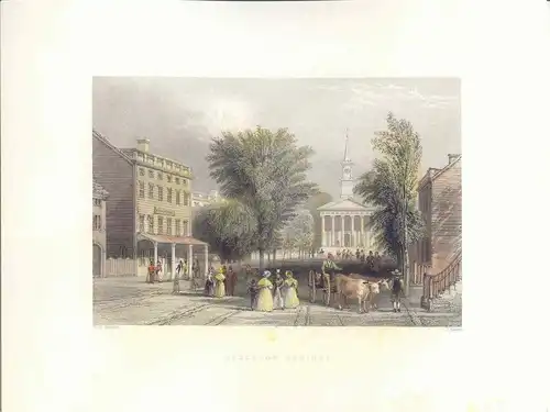 USA, United States. «Ballston Springs» Drawing W.Barlett.engraving James