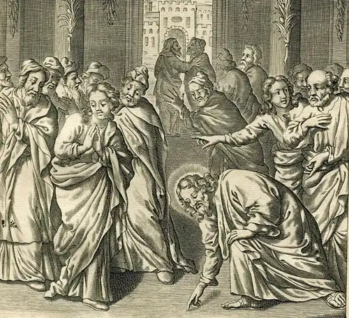 The Woman Taken IN Adultery Gravierkunst Bei f. H.Van Houen Kopie De G.Freman
