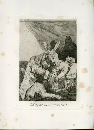 Que Mal Morirá, Gravierkunst Nr 40 Original De Goya 5ª Ausgabe (1881-1886)