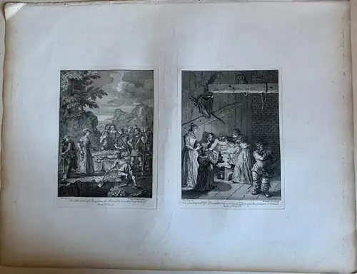 William Hogarth. Serie Komplett De Kupferstiche Von Quichote (Drei Doppel)