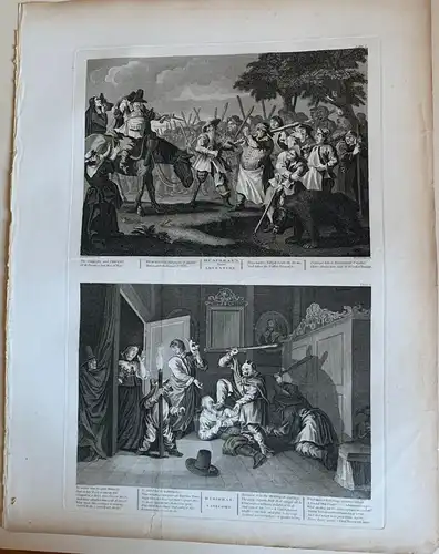 William Hogarth. Gravierkunst Doppel 3 Und 4 De Hudibras, 1820
