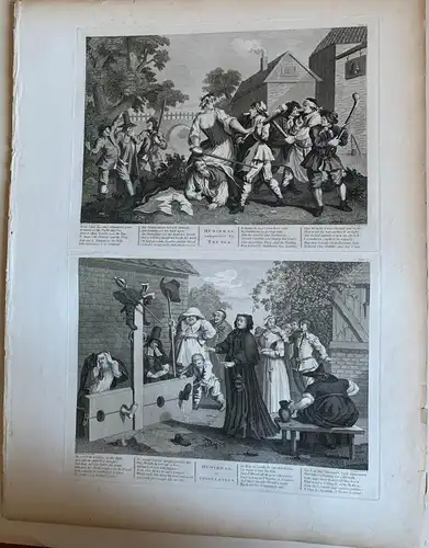 William Hogarth. Doppel Gravierkunst 5 Und 6 De Hudibras, 1820